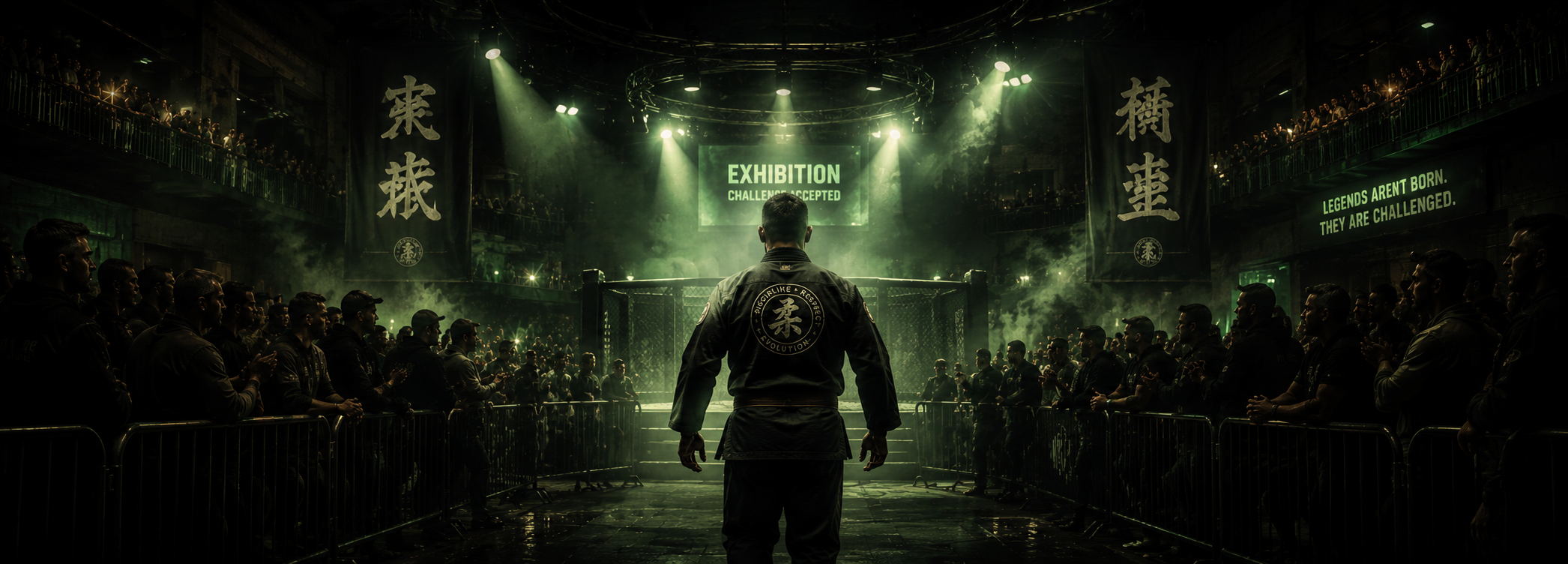 Combattant entrant dans une exhibition spéciale